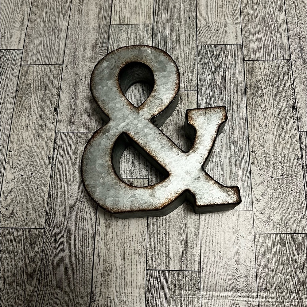 Rustic metal & sign